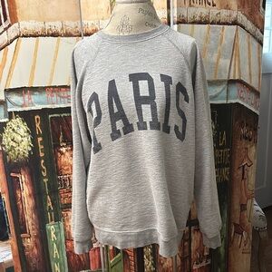 Retro brand Classic Crew “Paris” Sweatshirt, Gray, Size Small